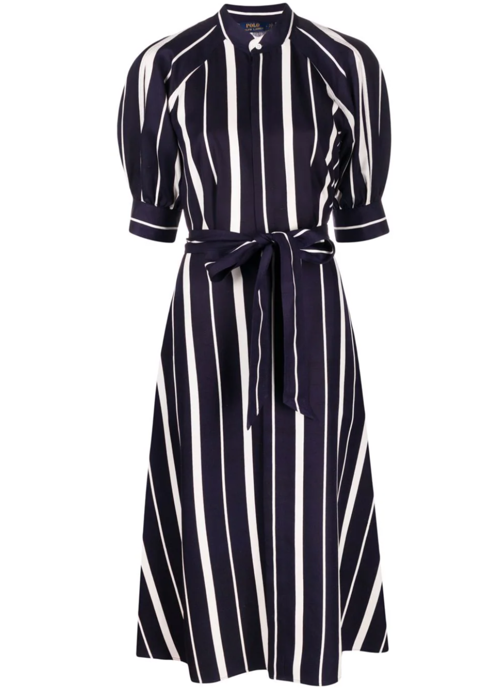 Polo Ralph Lauren Stripe-print Belted Silk Dress — UFO No More Polo Ralph Lauren Stripe-print Belted Silk Dress — UFO No More